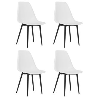 vidaXL Vidaxl Sedie Da Pranzo 4 Pz Bianche In Pp