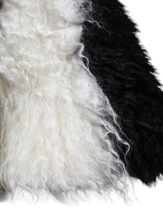 Dolce & Gabbana Womens Black White Stripes Mohair Fur Bucket Hat And Nylon