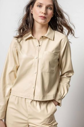 Lilla P Oversized Shacket In Putty