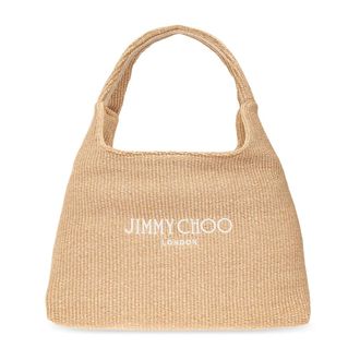 Jimmy Choo London Tote Bags, female, Beige, Size: ONE SIZE Beach Diamond Hobo L