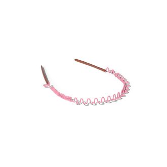 Miu Miu Metal And Leather Headband, Woman, Begonia/cognac