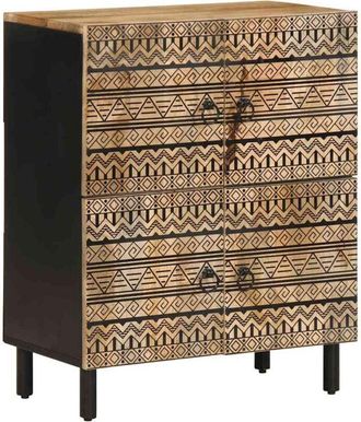 vidaXL Aparador De Madera Maciza De Mango Rugosa 60x33,5x75 Cm Vidaxl