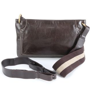 Bally Brown Leather Messenger Bag Shoulder Bag (Pre-Owned)