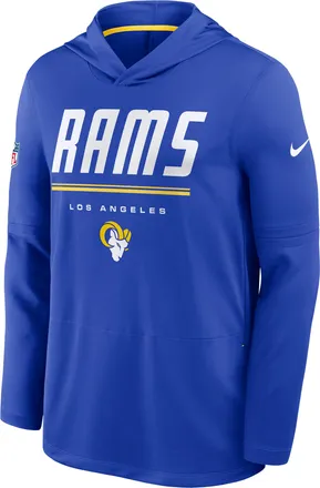 Nike Los Angeles Rams Sideline Nike Mens Dri-FIT NFL Long-Sleeve Hooded Top in Blue | 03B9945Z9X-TG4