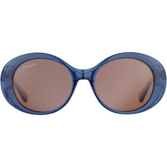 Serengeti Eyewear Bacall Translucent Blue Frame Sunglasses with Brown-Tinted Lenses