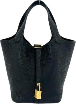 Herm&egrave;s Pre-owned Picotin Lock PM Taurillon Clemence Handbag - Pre-owned - Mujer - Negro - ONE SIZE