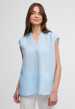 Eterna Shirtbluse ETERNA LOOSE FIT, Damen, Gr. 50, hellblau, 38% Leinen, 62% Lyocell, Blusen Shirtbluse
