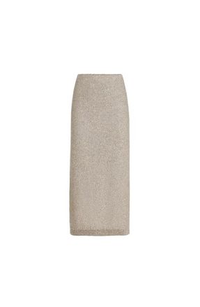 Brunello Cucinelli Dazzling texture skirt in Beige at Nordstrom, Size 3X-Large Eu