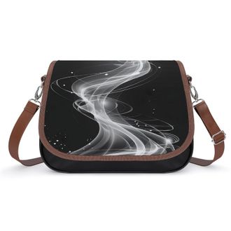 Generic Light Streak Black And White Abstract Line Crossbody Bags for Women Shoulder Messenger Bag Purse Handbags