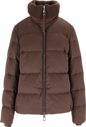 Duno Padded High Ribbed Collar Drawstring Down Jacket