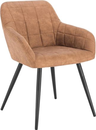Woltu Woltu 1 X Sillas De Comedor Nordicas Estilo Vintage Juego De 1 Silla De Cocina Silla Tapizada Con Reposabrazos Tapizadas Tela Estructura De Metal Marr