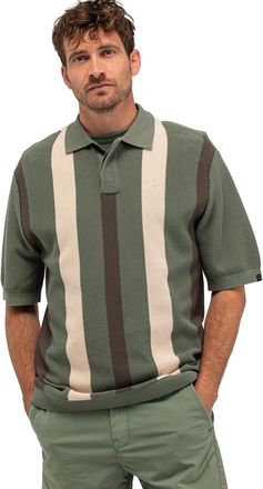 Butcher of Blue Gestreepte groene polo Butcher of Blue v-hals
