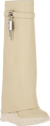 Givenchy Shark Lock Pant Shaft Leather Biker Boot in Beige at Nordstrom Rack, Size 4Us / 35Eu