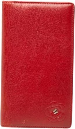 Chanel Pre-owned Long wallet (bi-fold) - Dames - Vintage Accessoires - Rood - ONE Size - Leer - Vintage