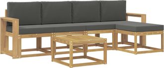 vidaXL Conjunto De Sof&aacute;s De Exterior 6 Uds. Blanco Y Antracita Vidaxl