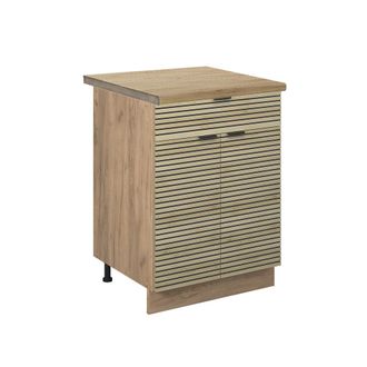 Vicco Muebles Bajos Fame-line, Panel De Roble, 60 Cm Con Caj&oacute;n, Et Roble