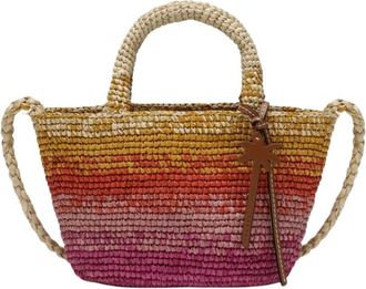 Maneb&igrave; Bolso Tote de Paja Tejida con Detalle de Cuero - Bags - Mujer - Multicolor - ONE SIZE