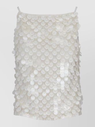 Parosh sleeveless sequin top adjustable straps