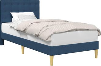 vidaXL Estructura De Cama Con Cabecera Azul 100 X 200 Cm Tela Vidaxl