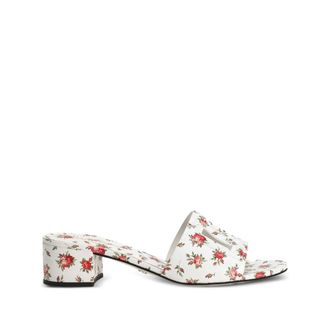 Dolce & Gabbana Heeled Mules, female, Multicolor, Size: 8 1/2 US Floral Cutout Mules