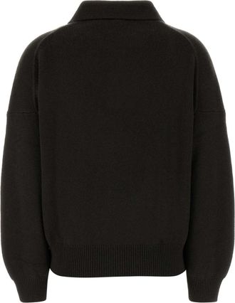Lisa Yang Womens Etta Polo Sweater Green Cashmere