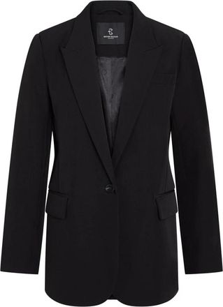 Bruuns Bazaar Zwarte Blazer met Klepzakken - Dames - Blazers - Zwart - XS - Polyester - Jassen