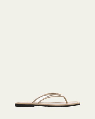 Veronica Beard Clea Suede-Trimmed Jelly Thong Sandals