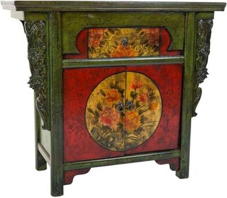 Wanderlust Deco Recibidor De Madera Verde 91x40x80