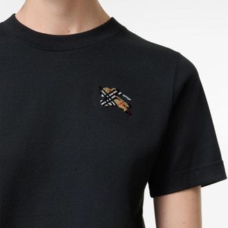 Burberry Logo-Embroidered T-Shirt - Black
