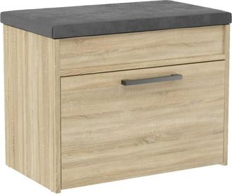 Hucoco Hucoco - Parmi - Mueble De Entrada Zapatero Estilo Escandinavo - 60x35x49 - Banco Con Almacenaje