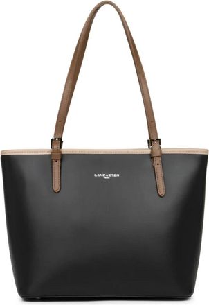 Lancaster Sac cabas &eacute;paule Zipp&eacute;e M Smooth - Dames - Shoppers - Zwart - ONE Size - Leer - Tassen