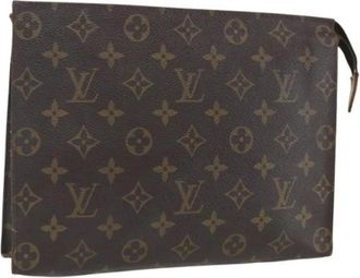 Louis Vuitton Pre-owned Clutches, female, Brown, Size: ONE SIZE Pre-owned Canvas Pouch