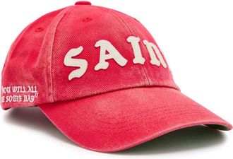 Saint Mxxxxxx Saint Mxxxxxx Logo-appliqu&eacute;d Cotton-twill cap - Red - One Size