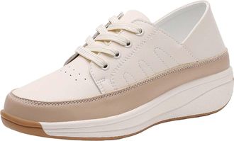 Generic Platform Trainers for Women Ladies Trainers Classic Leather Premium Ortholite Footbed Long Lasting Comfort Odour Control Moisture Walking Tennis Shoes