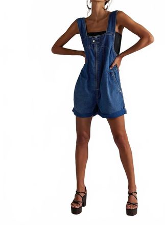 Free People Jude Shortall Overall In Mid Indigo