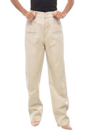 Isabel Marant Beige Straight Flat Front Pants