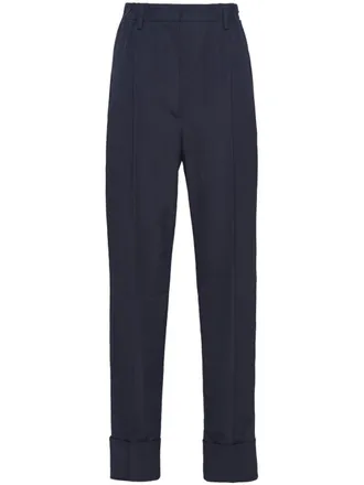 Prada pressed-crease tailored trousers - Blue
