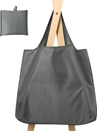 Generic Foldable Reusable Shopping Bags, Large Waterproof Grocery Tote Bag, Washable Shopping Bag for Groceries, Travel, Storage, Daily Use (Grey)
