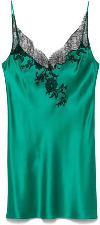 Carine Gilson Abito sottoveste con dettagli in pizzo - Verde