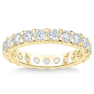 Pompeii3 2 Ct Moissanite Eternity Ring Womens Wedding Band 14k Yellow Gold