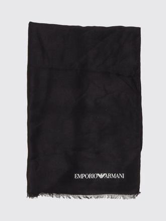 Emporio Armani Scarf in Modal and Viscose with Contrast Logo