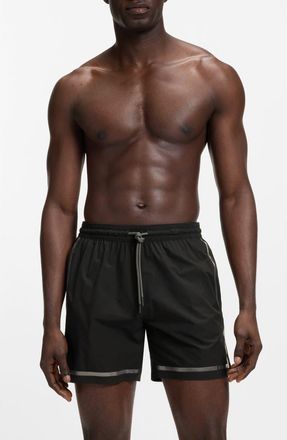 BOSS Vital Swim Trunks in Black at Nordstrom, Size Xx-Large