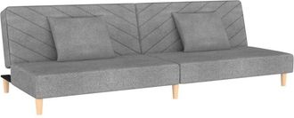 vidaXL Sof&aacute; Cama De 2 Plazas Con Dos Almohadas Tela Gris Claro Vidaxl
