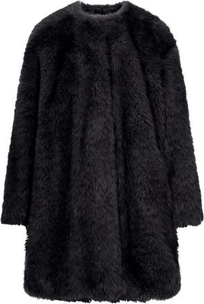 Max Mara Jassen, Dames, Zwart, S, Stijlvolle Faux Fur Jassen