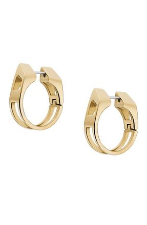 Diesel D Logo Hoop Earrings in Gold at Nordstrom