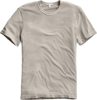 James Perse Tops, Heren, Grijs, M, Katoen, Katoenen T-shirt met ronde hals