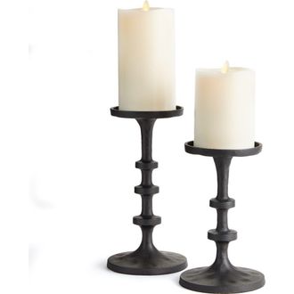 Napa Home & Garden Abacus Petite Candle Stands in Black at Nordstrom