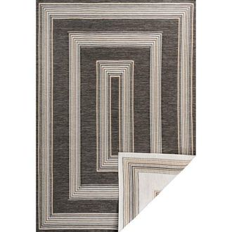 Jonathan Y Designs Argo Classic Nautical Mitre Stripe Reversible Machine-Washable Indoor/Outdoor Area Rug in Black/cream at Nordstrom, Size 4Ft 0In X 6Ft 0In