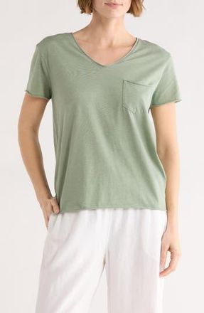 Caslon Rolled Burnout T-Shirt in Green Hedge at Nordstrom Rack, Size X-Small