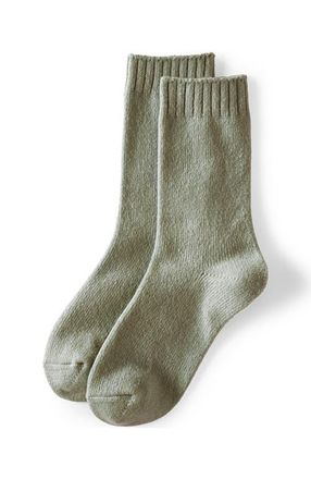 Lands End CashTouch Crew Socks in Sage at Nordstrom